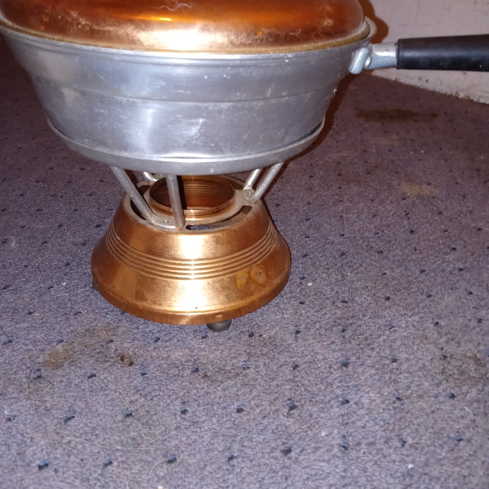 Vintage 4 Piece Copper Plated Warming Set